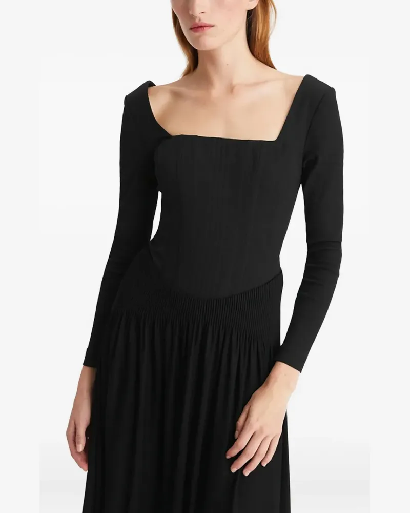 Tory Burch long-sleeve midi dress - Schwarz Schwarz
