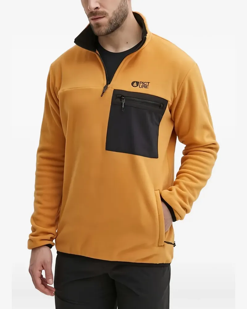 Picture zip pocket sweater - Orange Orange