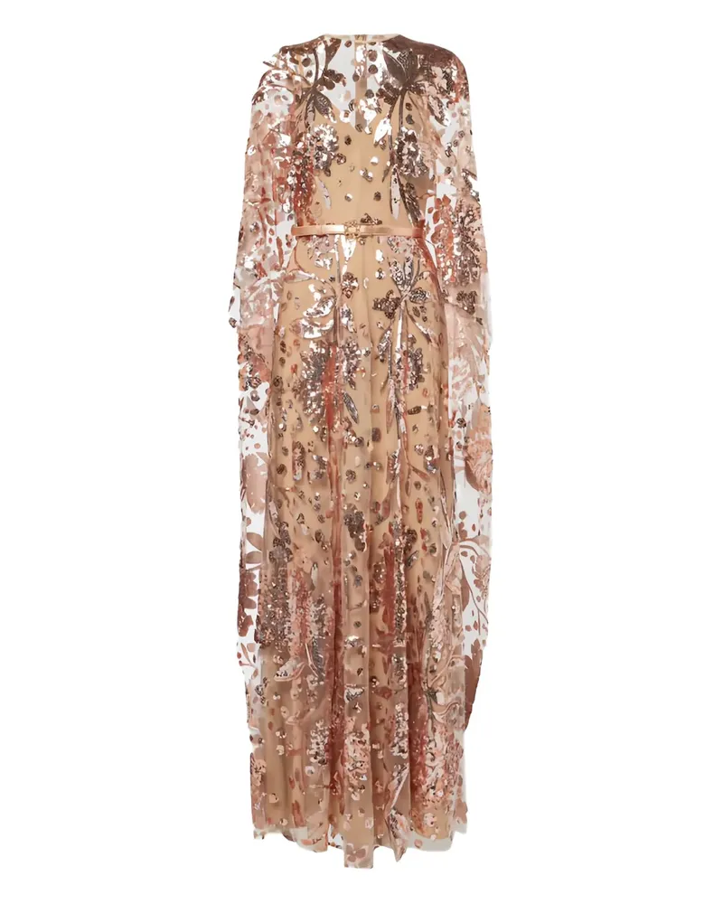 Elie Saab Abendkleid mit Pailletten - Nude Nude