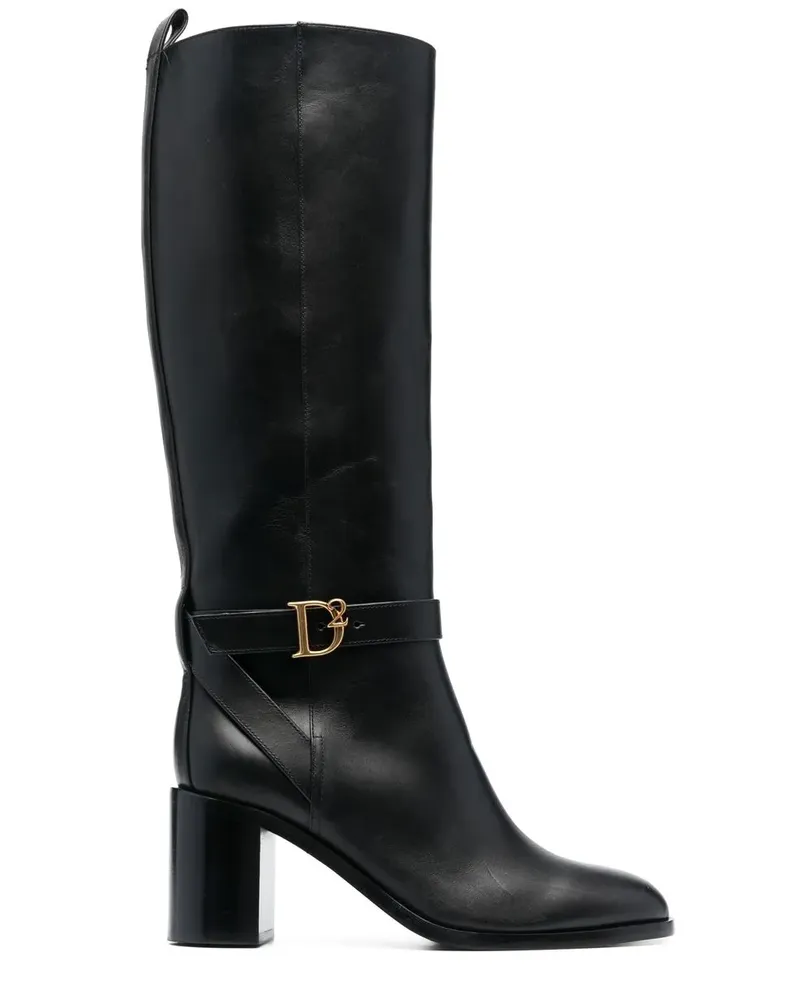 Dsquared2 Stiefel mit Logo-Schnalle - Schwarz Schwarz