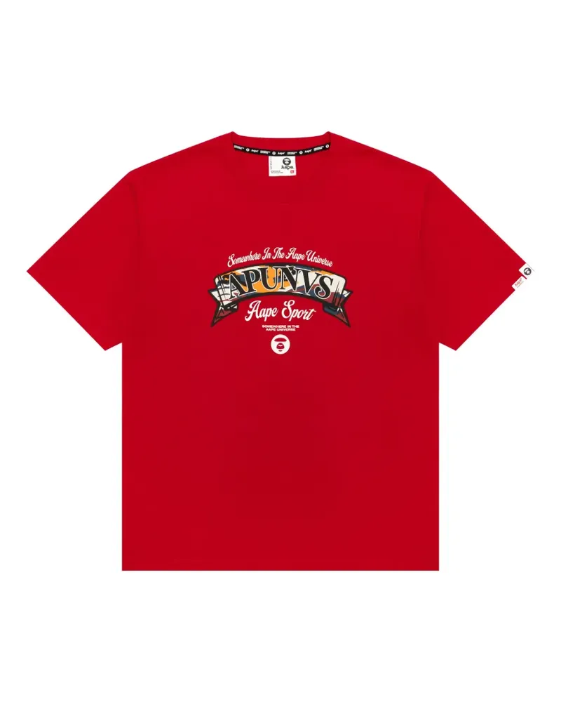 BAPE T-Shirt mit grafischem Print - Rot Rot