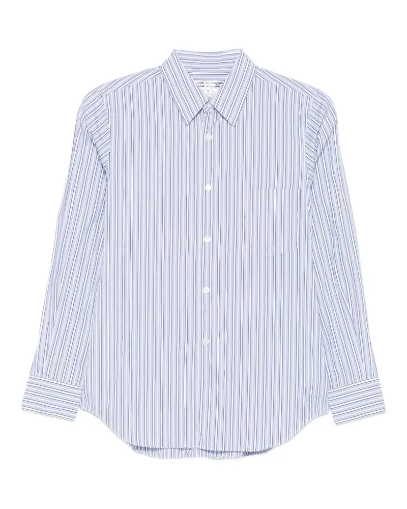 Comme des Garçons striped chest-pocket shirt - Blau Blau