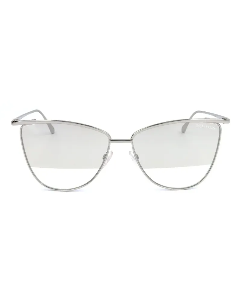 Tom Ford Cat-Eye-Sonnenbrille - Silber Silber