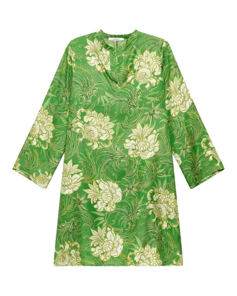 Maliparmi printed silk mini caftan dress - Grün Grün
