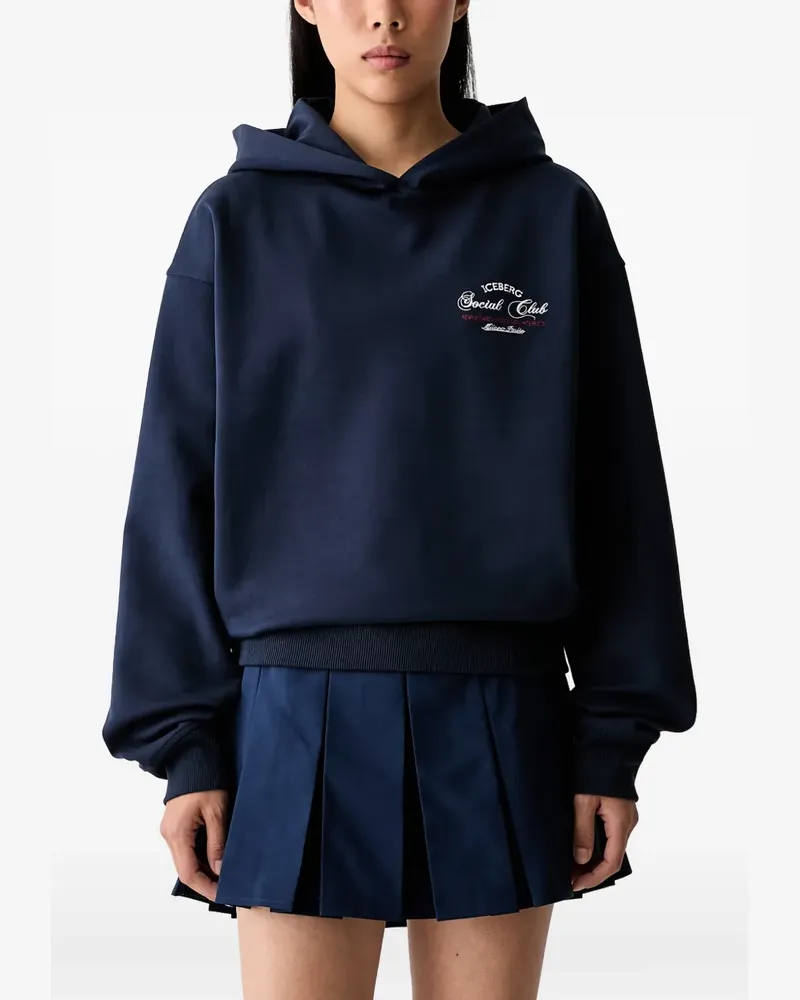 Iceberg Hoodie mit Logo-Stickerei - Blau Blau