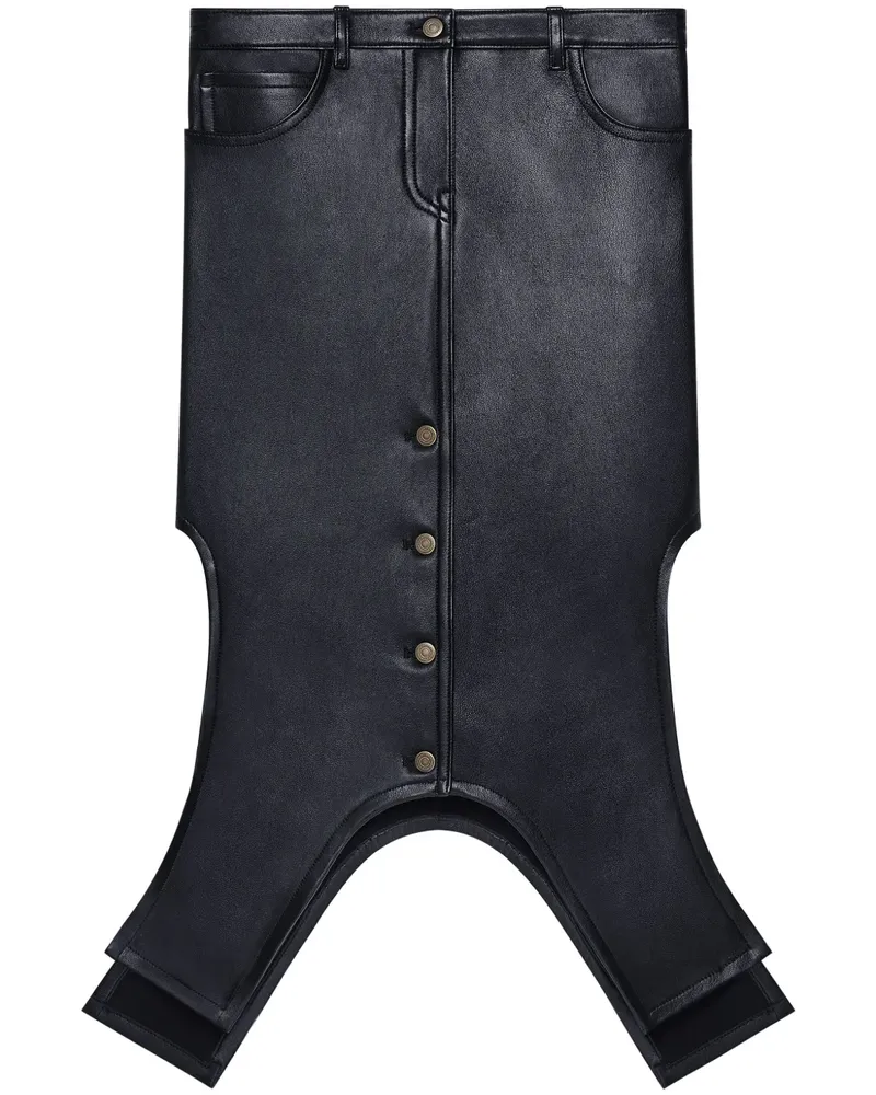 Courrèges Rock aus Leder - Schwarz Schwarz