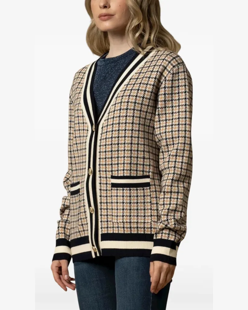 Kocca Armanda check pocket cardigan - Nude Nude