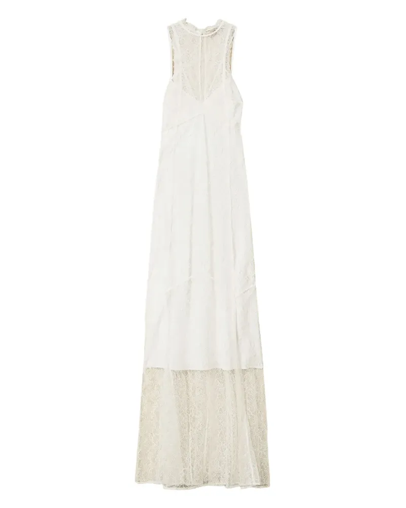 Twin-Set Neckholder-Maxikleid aus Spitze - Weiß Weiß
