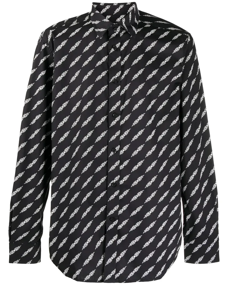 Diesel Hemd mit grafischem Print - Schwarz Schwarz