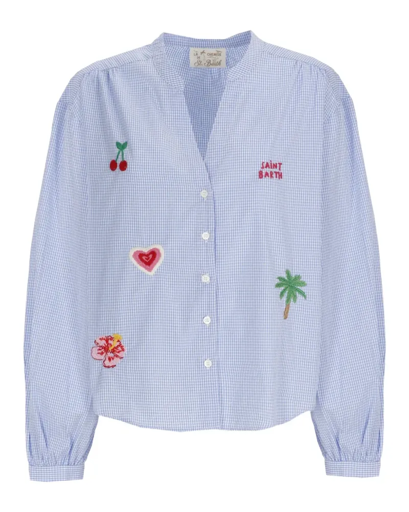 MC2 Saint Barth Liona gingham embroidered shirt - Blau Blau