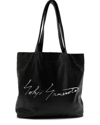 Yohji Yamamoto Shopper mit Logo-Print Schwarz