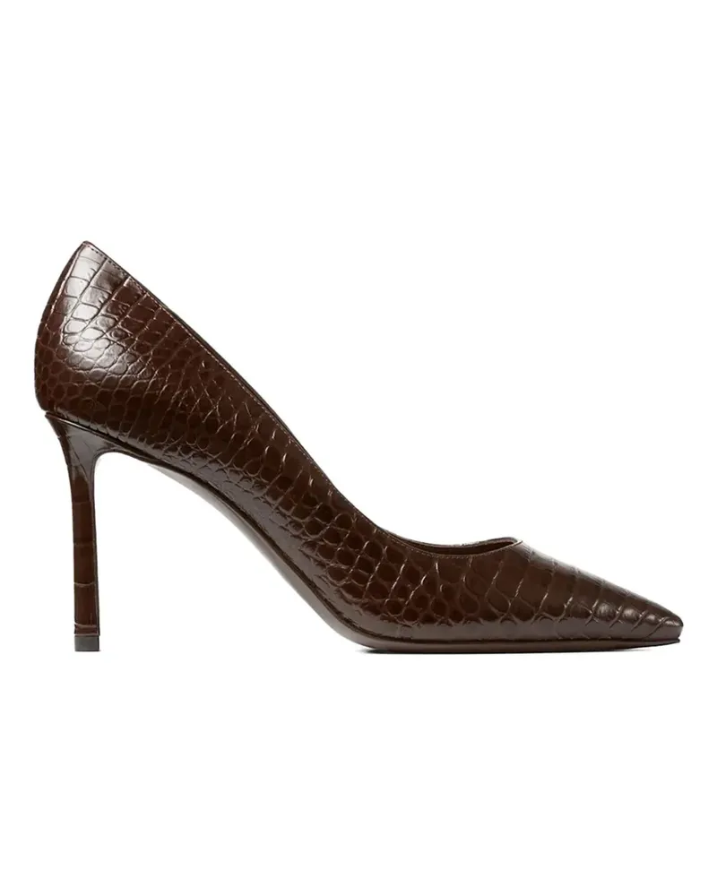 Jimmy Choo Romy crocodile-effect leather pumps - Braun Braun