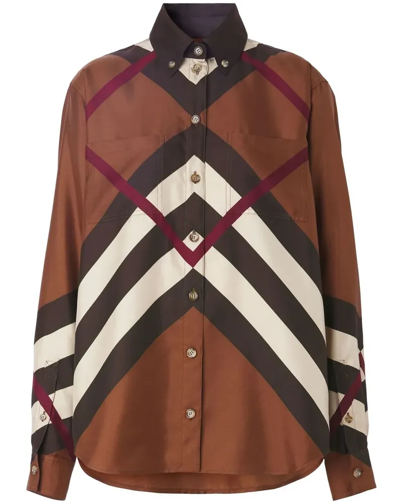Burberry Kariertes Button-down-Hemd - Braun Braun