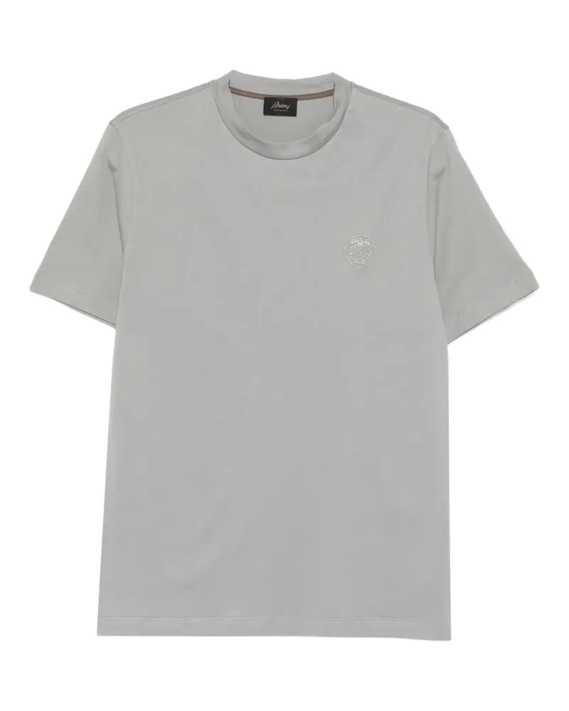 Brioni T-Shirt mit Logo-Stickerei - Grau Grau