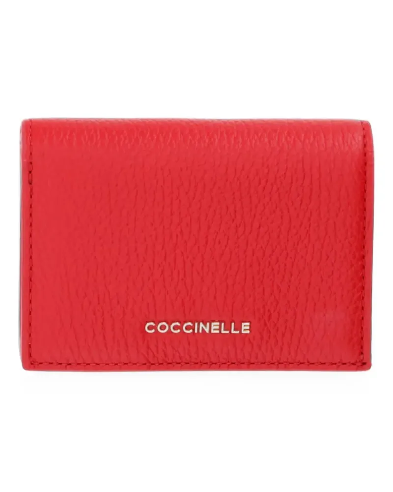 Coccinelle Metallic Soft logo-lettering pebbled wallet - Rot Rot