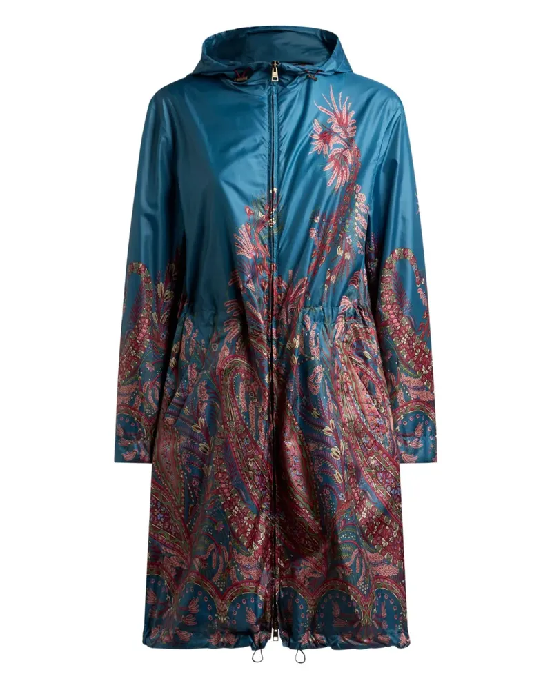 Etro Regenmantel mit Paisley-Print - Blau Blau