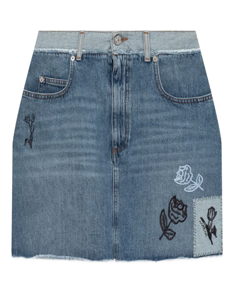 Marni Kurzer Jeansrock mit Stickerei - Blau Blau