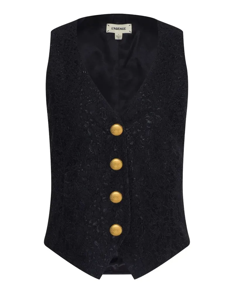 L'Agence Kino lace waistcoat - Schwarz Schwarz