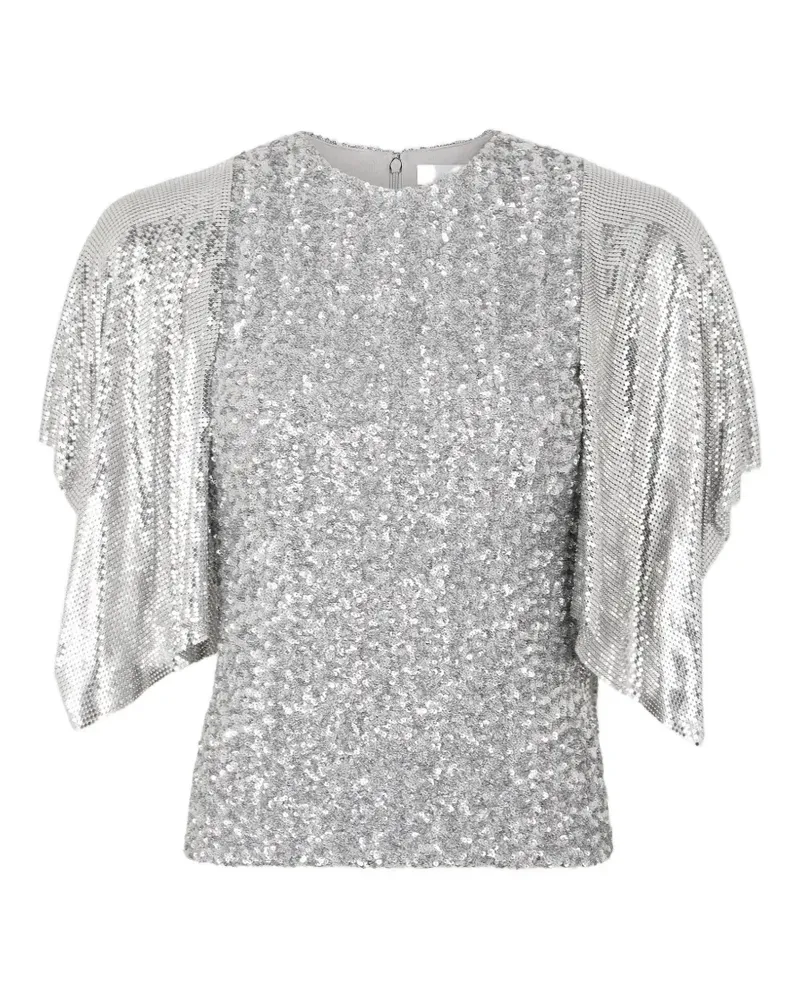 Paco Rabanne Bluse mit Pailletten - Silber Silber