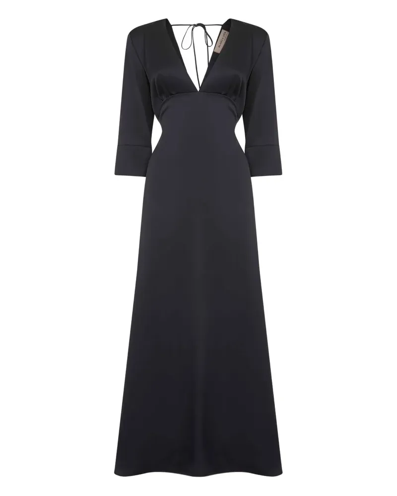 Blanca Ausgestelltes Maxikleid mit Krawatte - Blau Blau