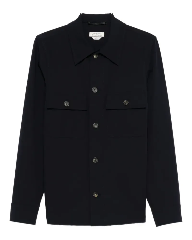 Jacob Cohën Hemdjacke mit Logo-Patch - Blau Blau