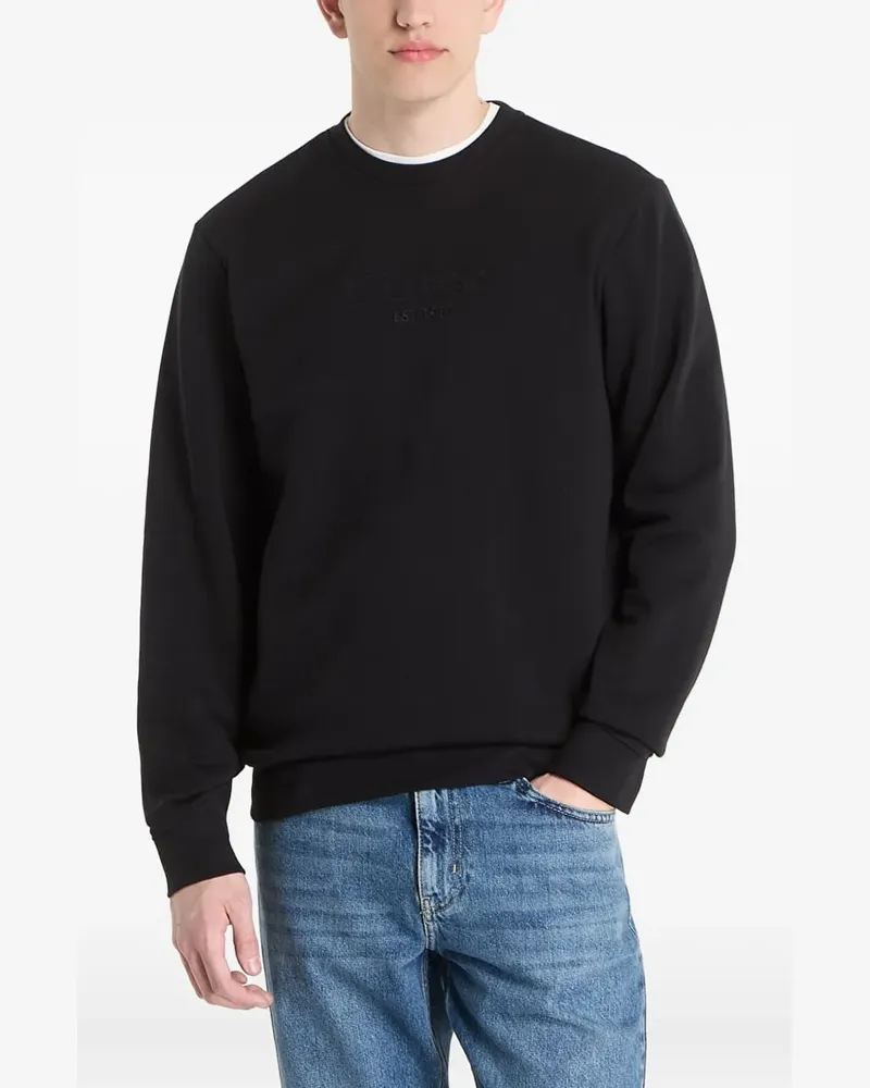 Guess logo-embroidered sweater - Schwarz Schwarz