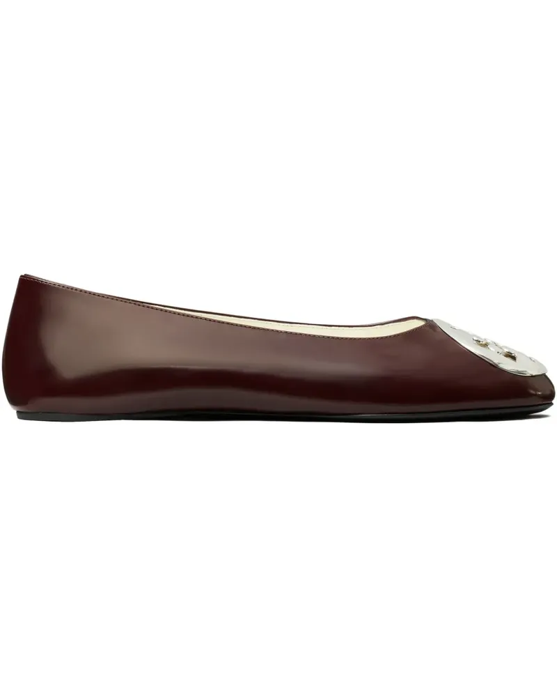 Tory Burch Ballerinas mit Logo-Schild - Braun Braun