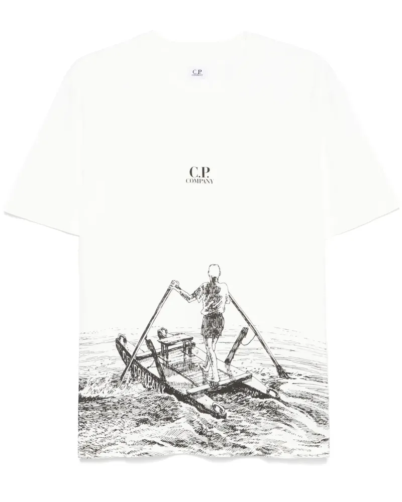C.P. Company T-Shirt mit grafischem Print - Weiß Weiß