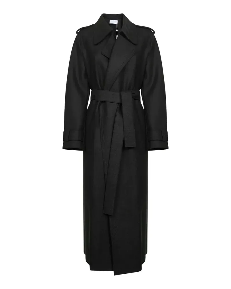 Harris Wharf London peak lapels belted coat - Schwarz Schwarz