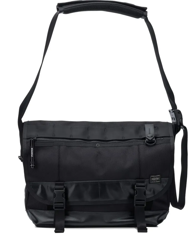 PORTER-YOSHIDA & CO HEAT Kuriertasche mit Schnallengurt - Schwarz Schwarz