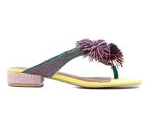 Pumps mit Pompons - Grün