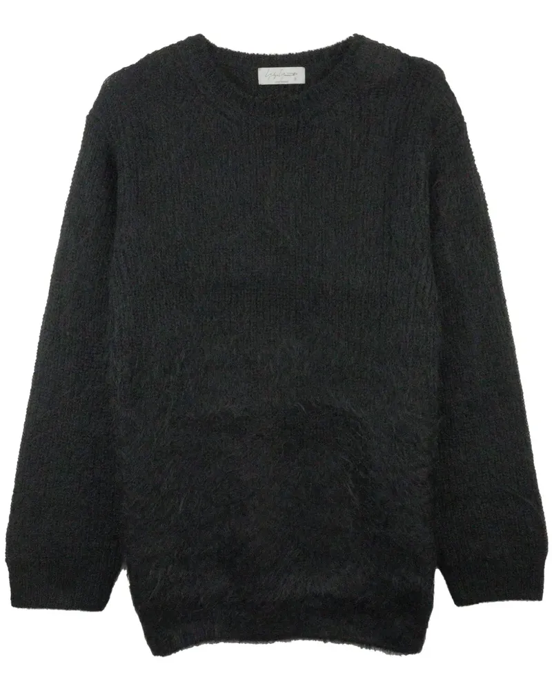 Yohji Yamamoto Fleecepullover mit rundem Ausschnitt - Schwarz Schwarz