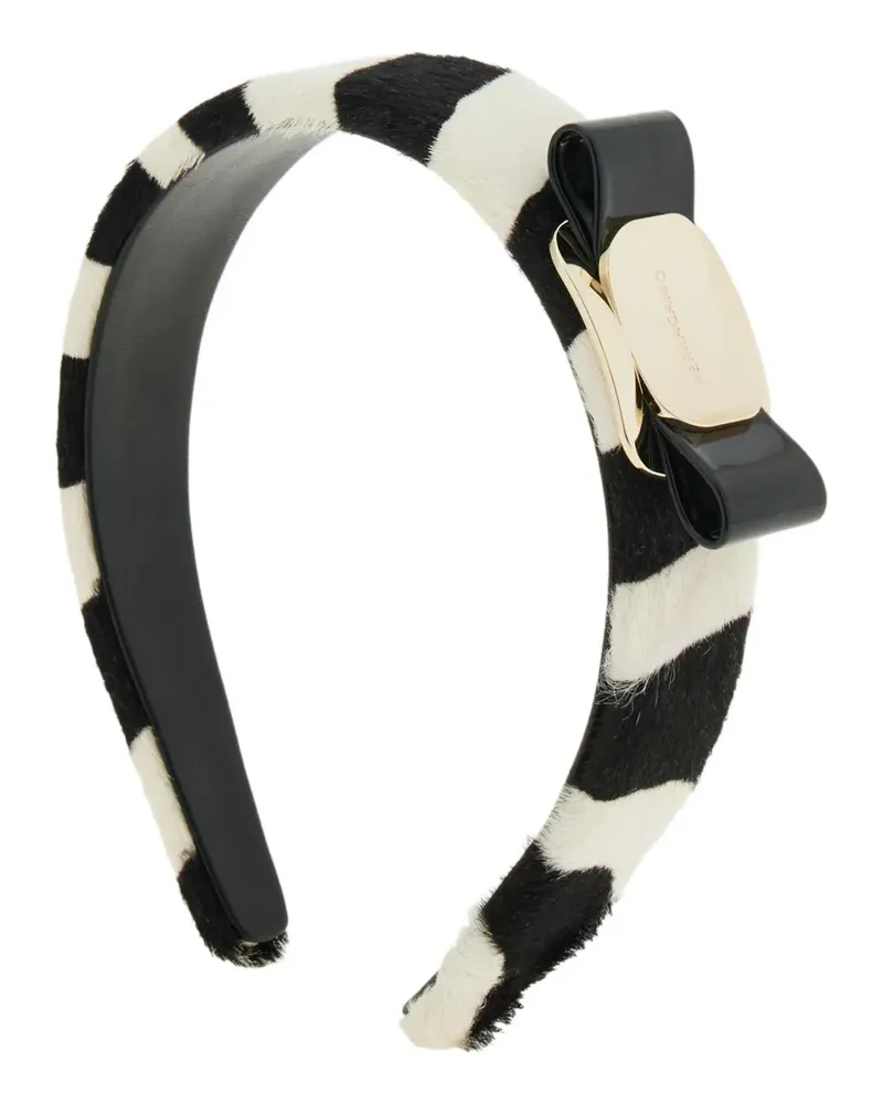 Ferragamo Vara Bow zebra-print headband - Schwarz Schwarz