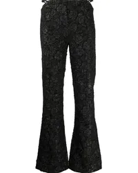 Ganni Ausgestellte Jacquard-Hose Schwarz