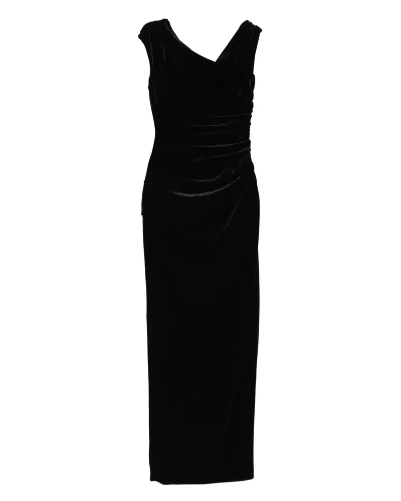 SIR Drapiertes Ettore Samtkleid - Schwarz Schwarz