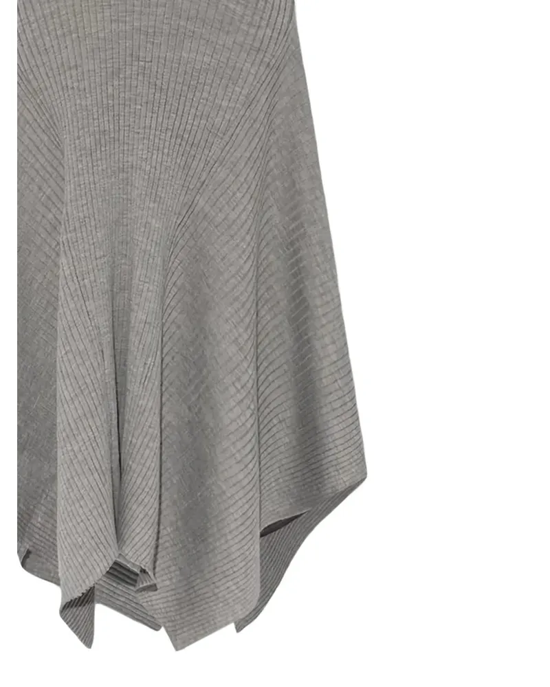 AMI Paris Asymmetrisches Godet Kleid - Grau Grau