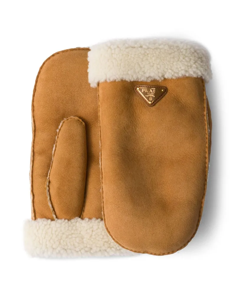 Prada Fäustlinge aus Wildleder - Braun Braun