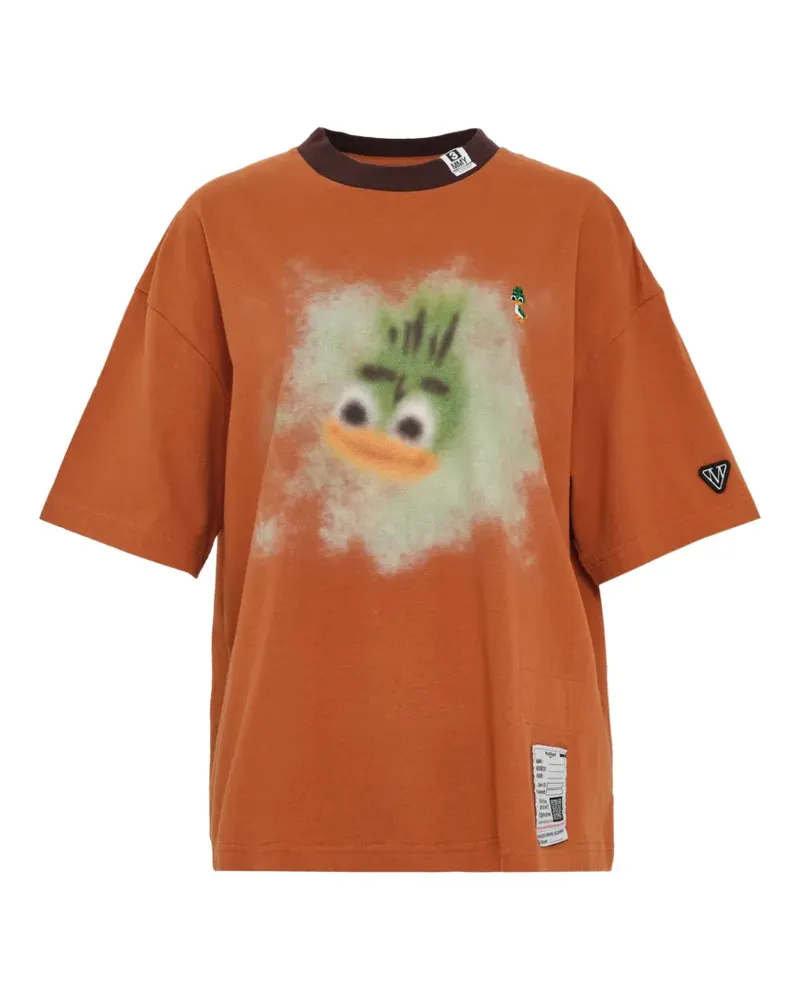 MIHARAYASUHIRO Oversized-T-Shirt mit Print - Orange Orange