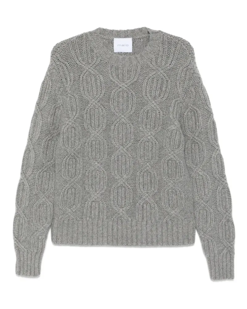 Malo Pullover mit Zopfmuster - Grau Grau