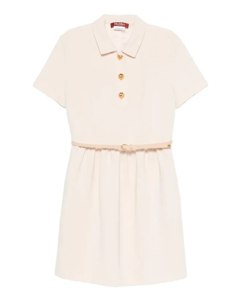 Max Mara belted button-front mini dress - Nude Nude