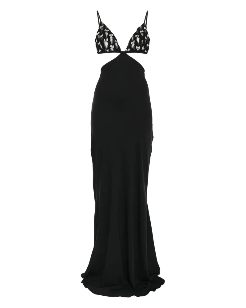 NISSA Verziertes Maxikleid - Schwarz Schwarz