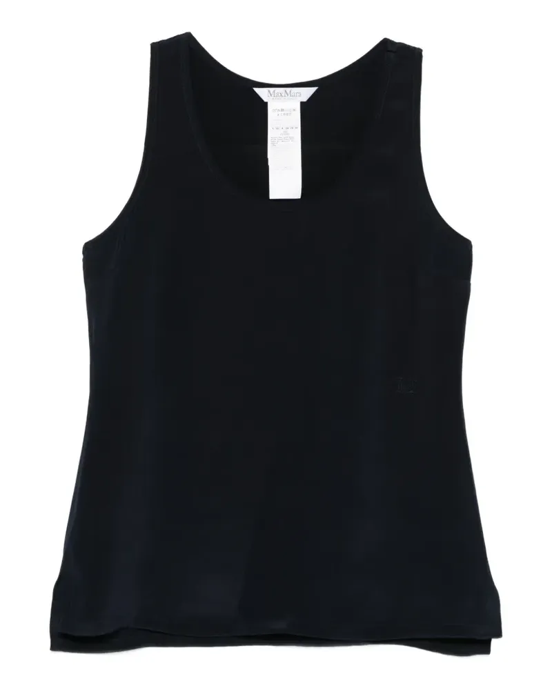 Max Mara Crepe de Chine Seidenoberteil - ultramarine - Blau Blau