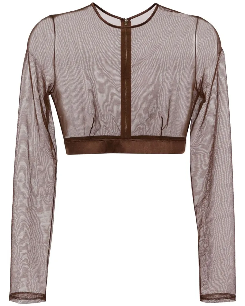 Kiki De Montparnasse Illusion Cropped-Top - Braun Braun