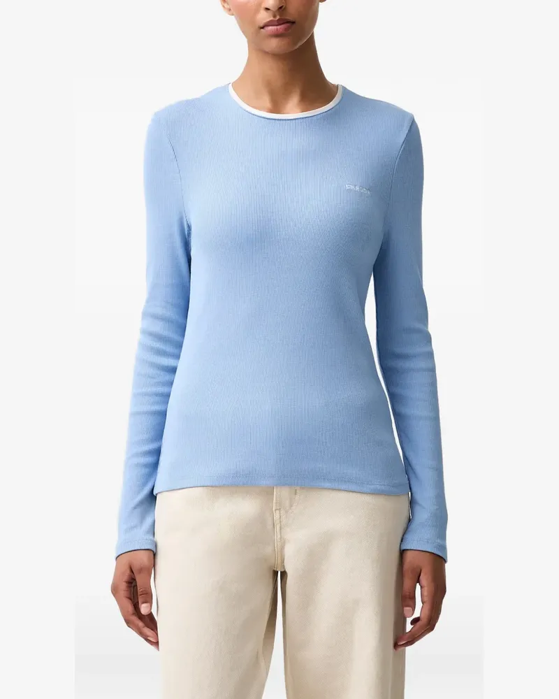 Stine Goya ribbed-knit long-sleeve top - Blau Blau