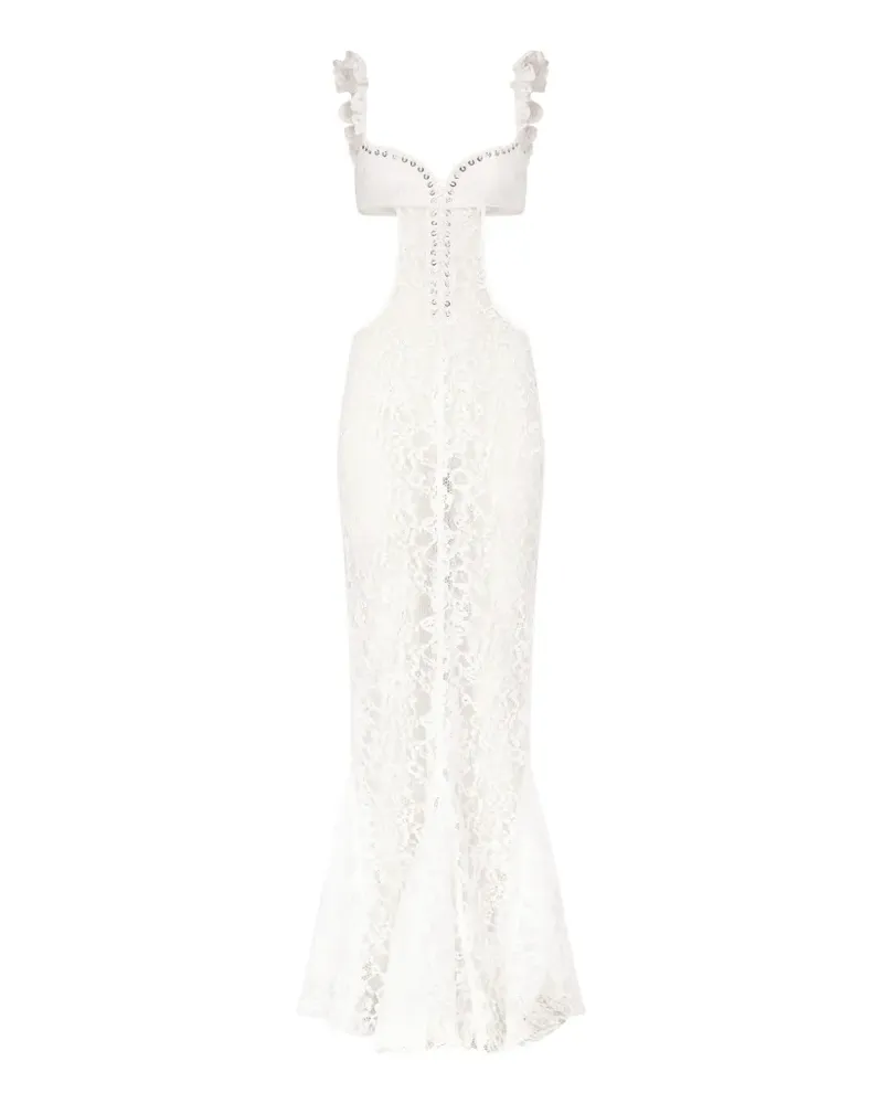 Ludovic de Saint Sernin Chloe lace-up dress - Weiß Weiß