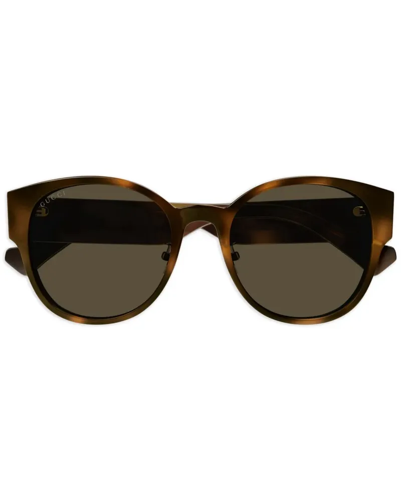 Gucci Sonnenbrille mit rundem Gestell - Braun Braun