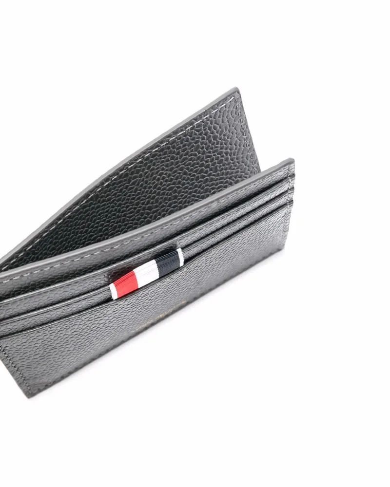Thom Browne Gekörntes Kartenetui mit Schlaufe - Grau Grau