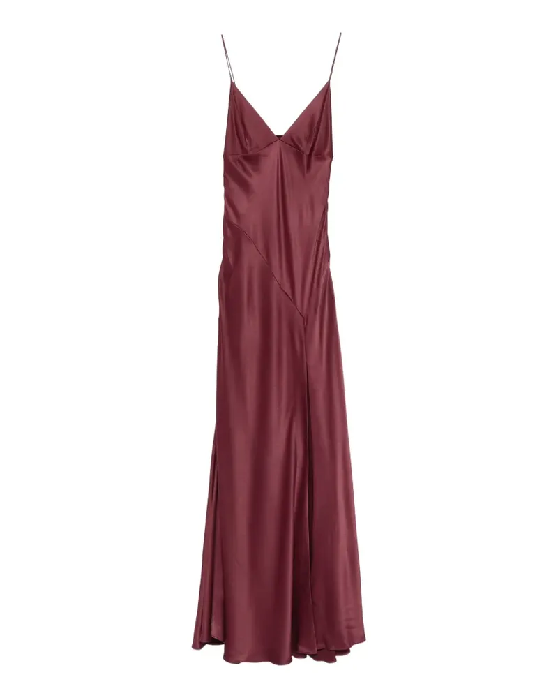 Alberta Ferretti side-slit V-neck maxi dress - Rot Rot