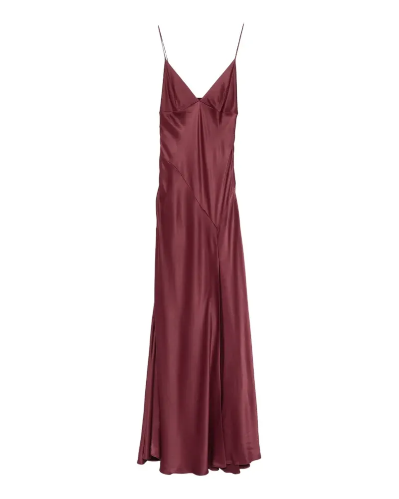Alberta Ferretti side-slit V-neck maxi dress - Rot Rot