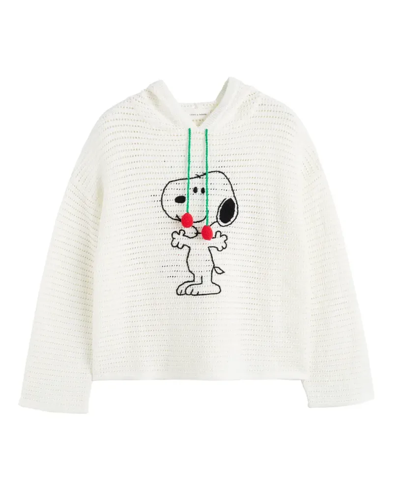 Chinti & Parker Gehäkelter Snoopy Hoodie - Weiß Weiß